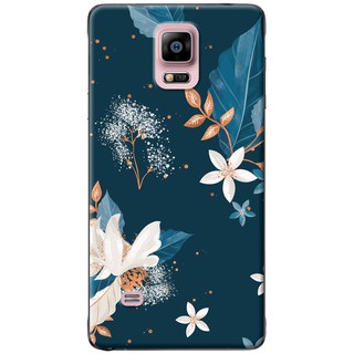 Ốp lưng samsung note 4, note 5, note 8, note 9 hoa trắng nền xanh