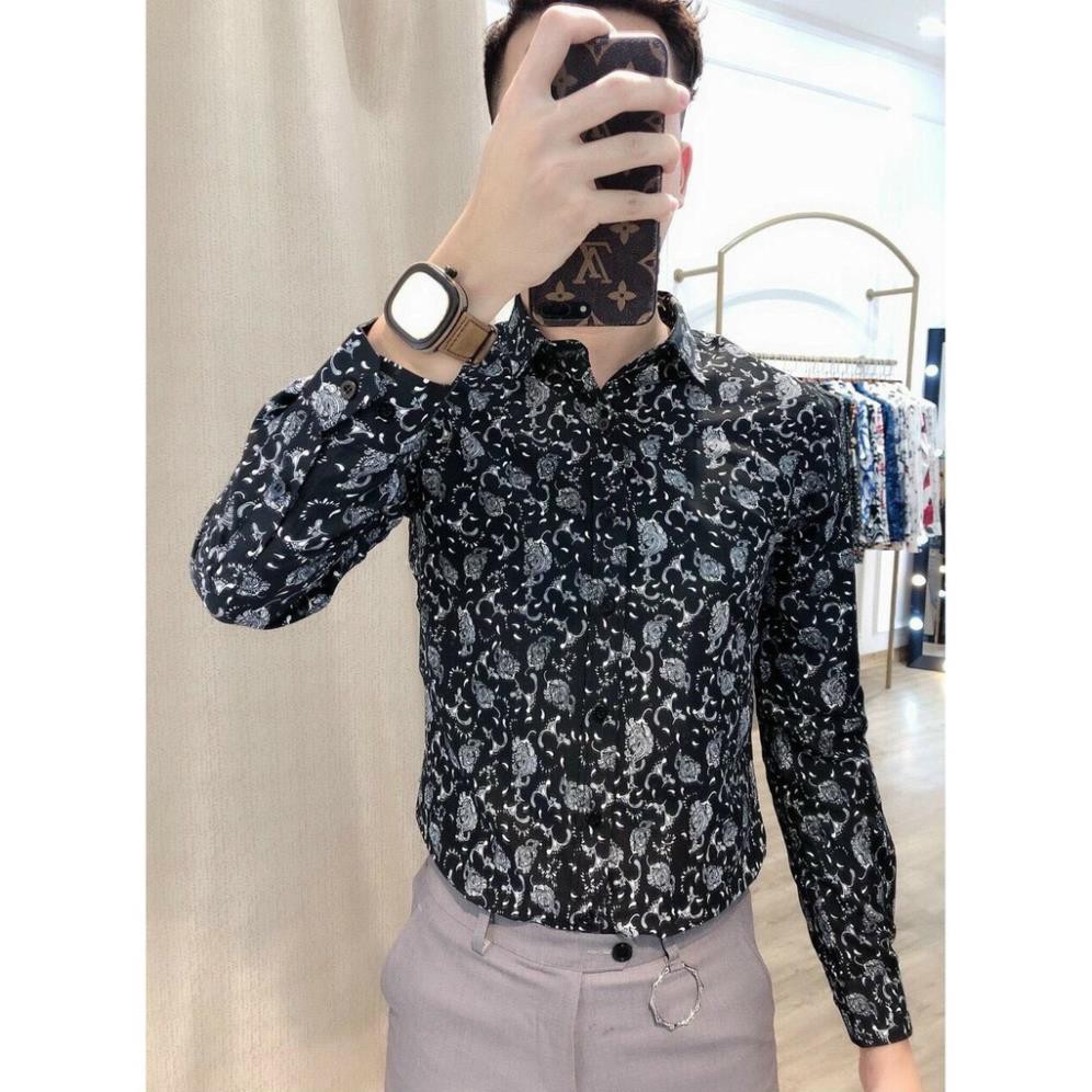 Áo sơ mi nam họa tiết ,áo sơ mi công sở cao cấp trẻ trung, chất liệu cotton  thoáng mát | BigBuy360 - bigbuy360.vn