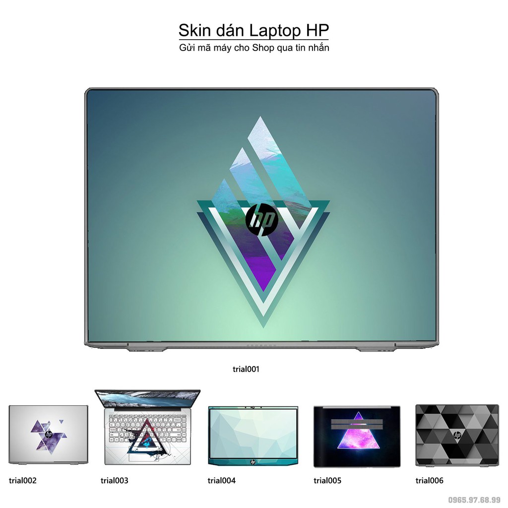 Skin dán Laptop HP in hình Đa giác (inbox mã máy cho Shop)
