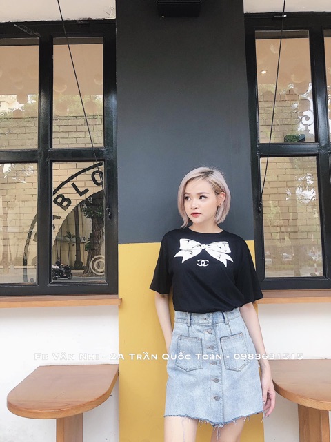 Áo thun in nơ Chan nel Bigsize