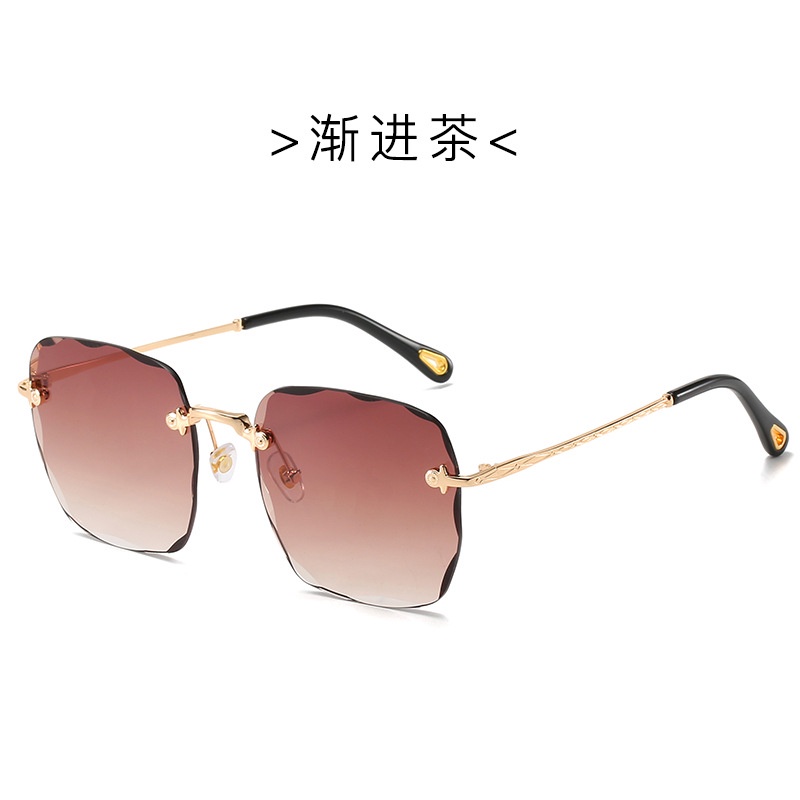 Kính Mát Gọng Vuông Không Gọng Hàng Mới Màu Gradient Thời Thượng Cho Nữ