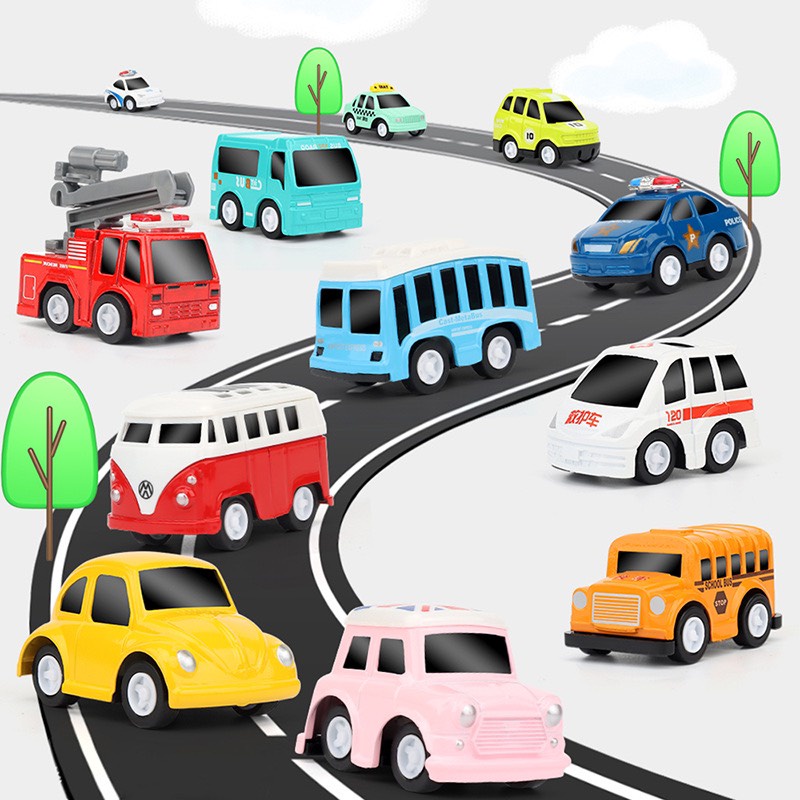 ĐỒ CHƠI TRẺ EM - BỘ 4 8 10 12 XE THÀNH PHỐ CHẠY ĐÀ CAO CẤP CHO BÉ