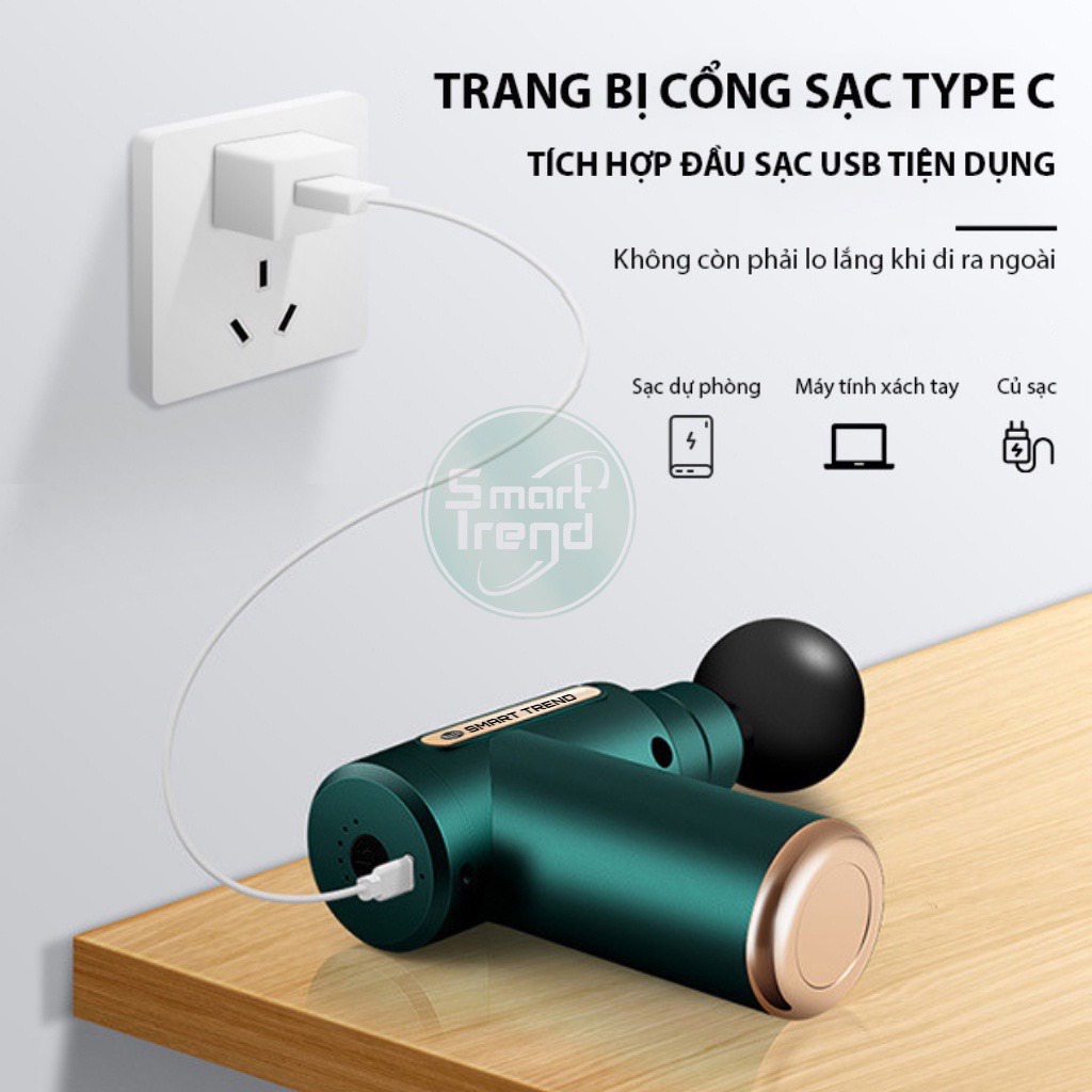 Máy massage cầm tay - Máy đấm lưng mát xa toàn thân 6 cấp độ chuyên sâu vai lưng giảm dau cơ,mỏi vai gáy