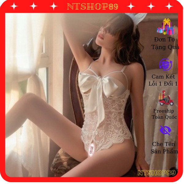 Bộ ngủ sexy jum thắt nơ hở đáy - Bộ cosplay ren quyến rũ sexy MS2131