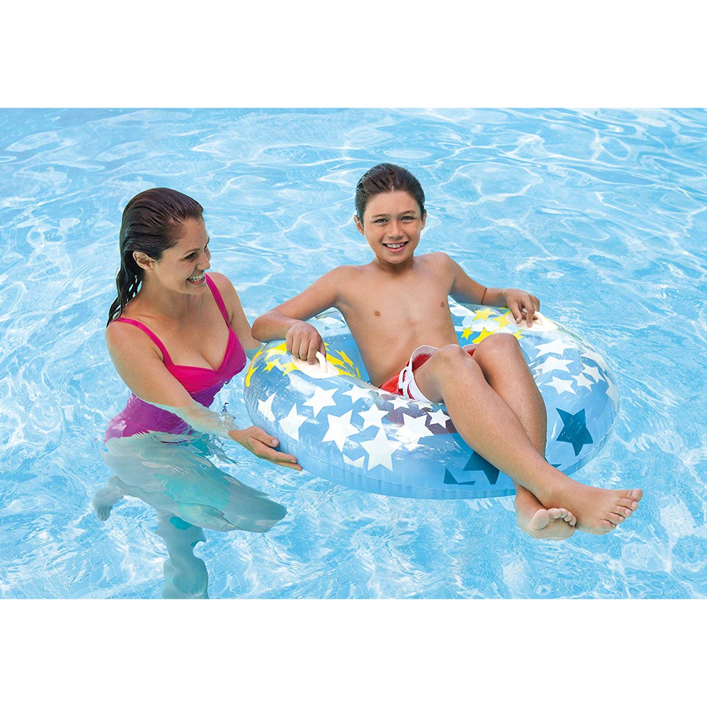 Phao bơi cao cấp siêu bền dày, bơm tay mini