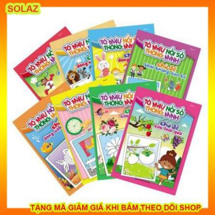 Bộ 8 Quyển 8 Chủ Đề Cho Bé 3-4 Tuổi - Vở tập tô màu cho bé