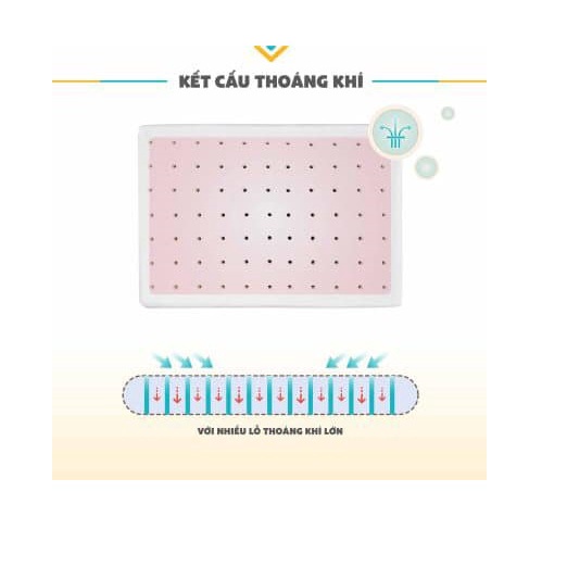 Gối cao su non Uala rogo Boonie Cho Bé sơ sinh - 3 tuổi chống bẹp đầu đàn hồi thoáng khí khử khuẩn 8880