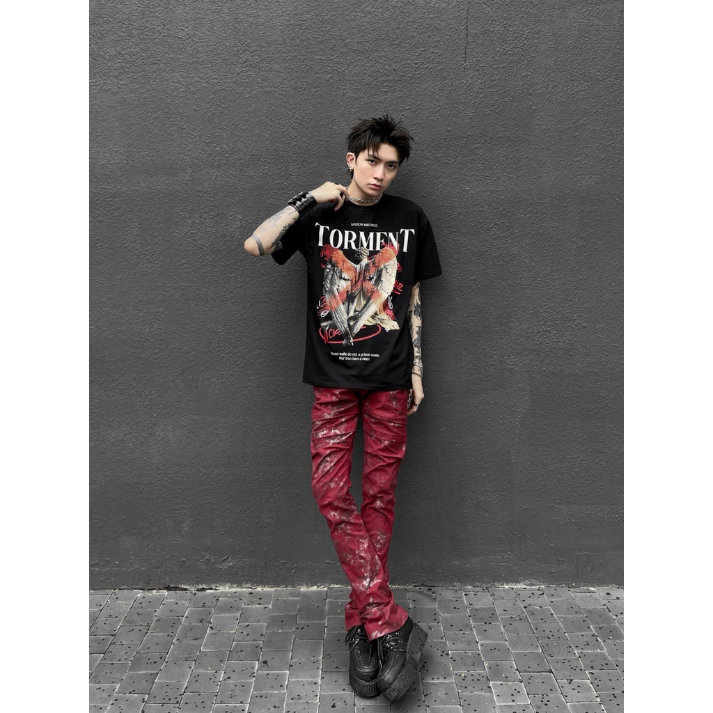 Áo phông nam MIKENCO Torment tshirt , Áo Thun Tay Lỡ Nam Nữ 100% Cotton Cao Cấp