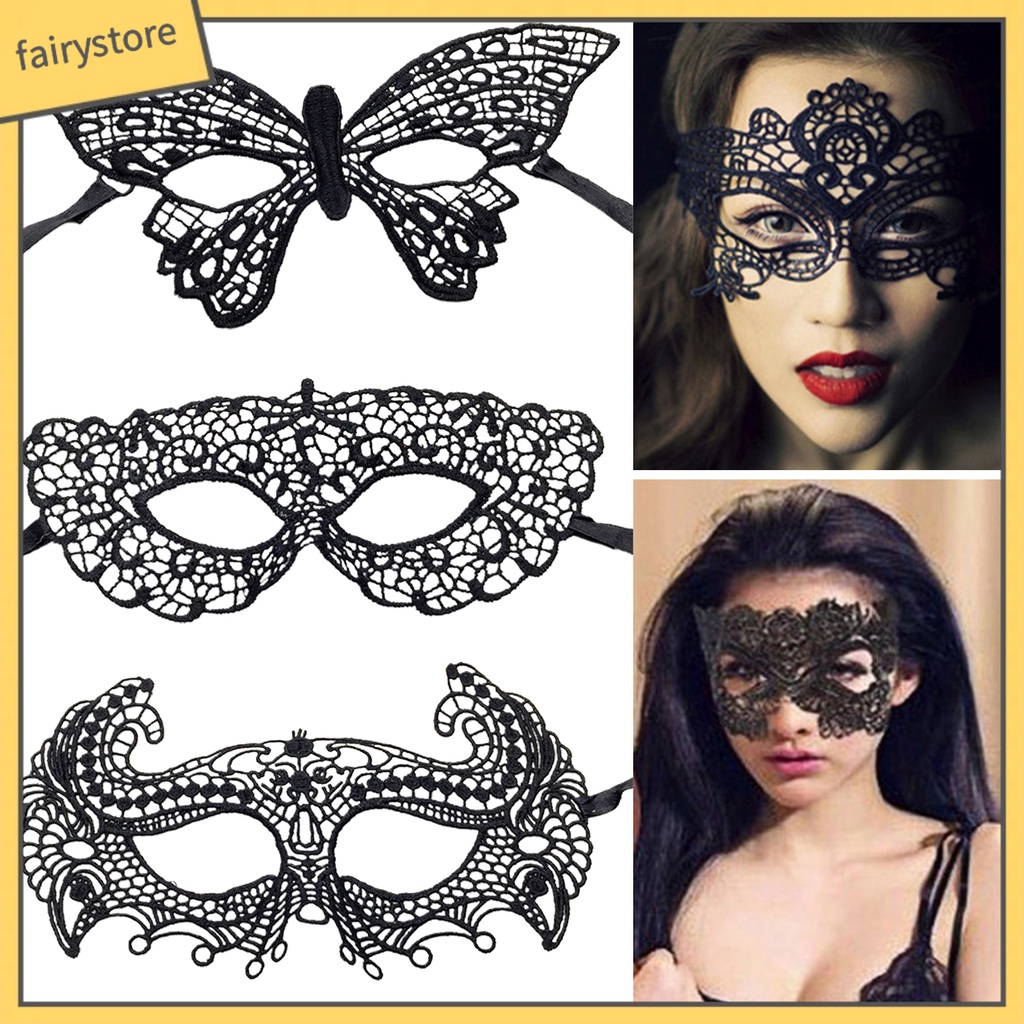 Mặt nạ che mắt họa tiết ren không phai nhiều kiểu dáng thanh lịch cho lễ hội Halloween