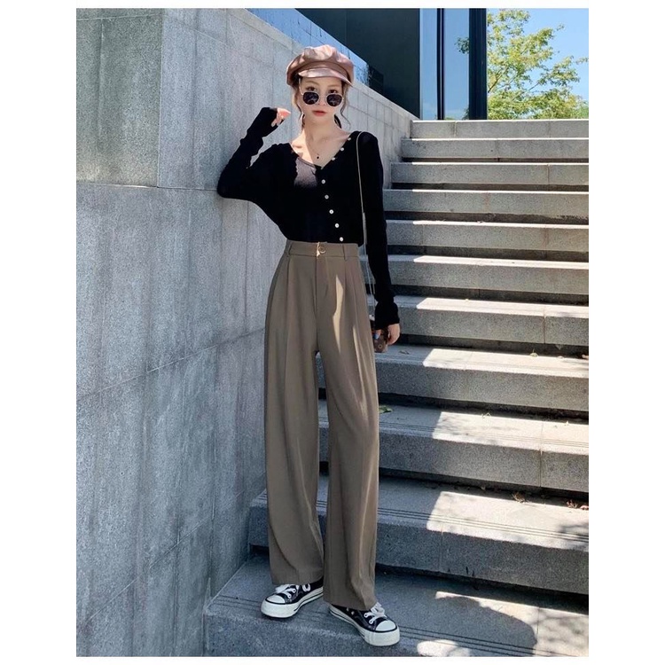 Quần Âu Nữ Ống Rộng Thời Trang Phong Cánh Chất Liệu mềm mịn Form đứng | BigBuy360 - bigbuy360.vn