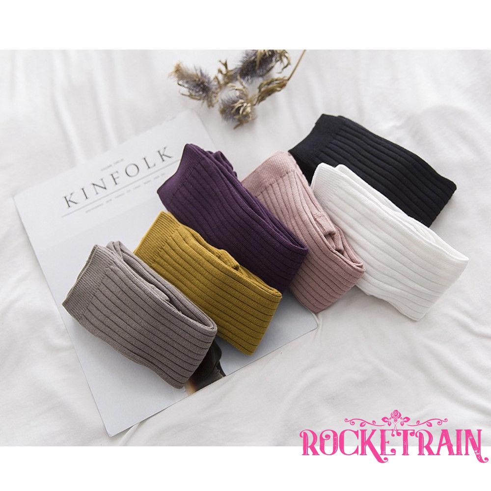 Quần tất màu trơn chất liệu cotton cho bé