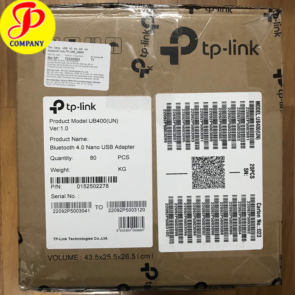 Thùng 80 cái USB Bluetooth 4.0 TP-Link UB400 dùng cho máy tính, chính hãng, mới 100%, bảo hành 2 năm | BigBuy360 - bigbuy360.vn