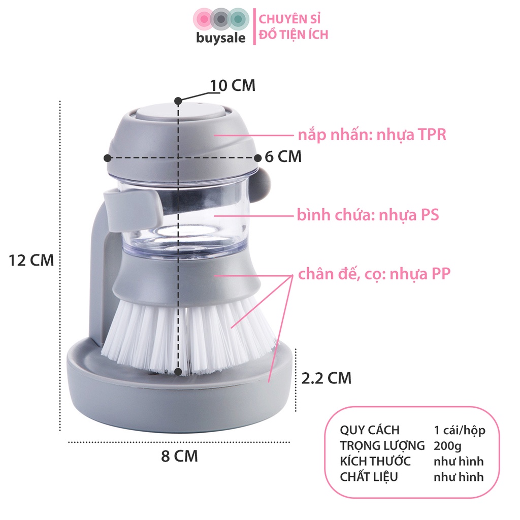 Cọ rửa đa năng, cọ rửa bát đĩa, xoong nồi có bình chứa, xịt nước rửa chén tiện lợi_Buysales_BSPK190