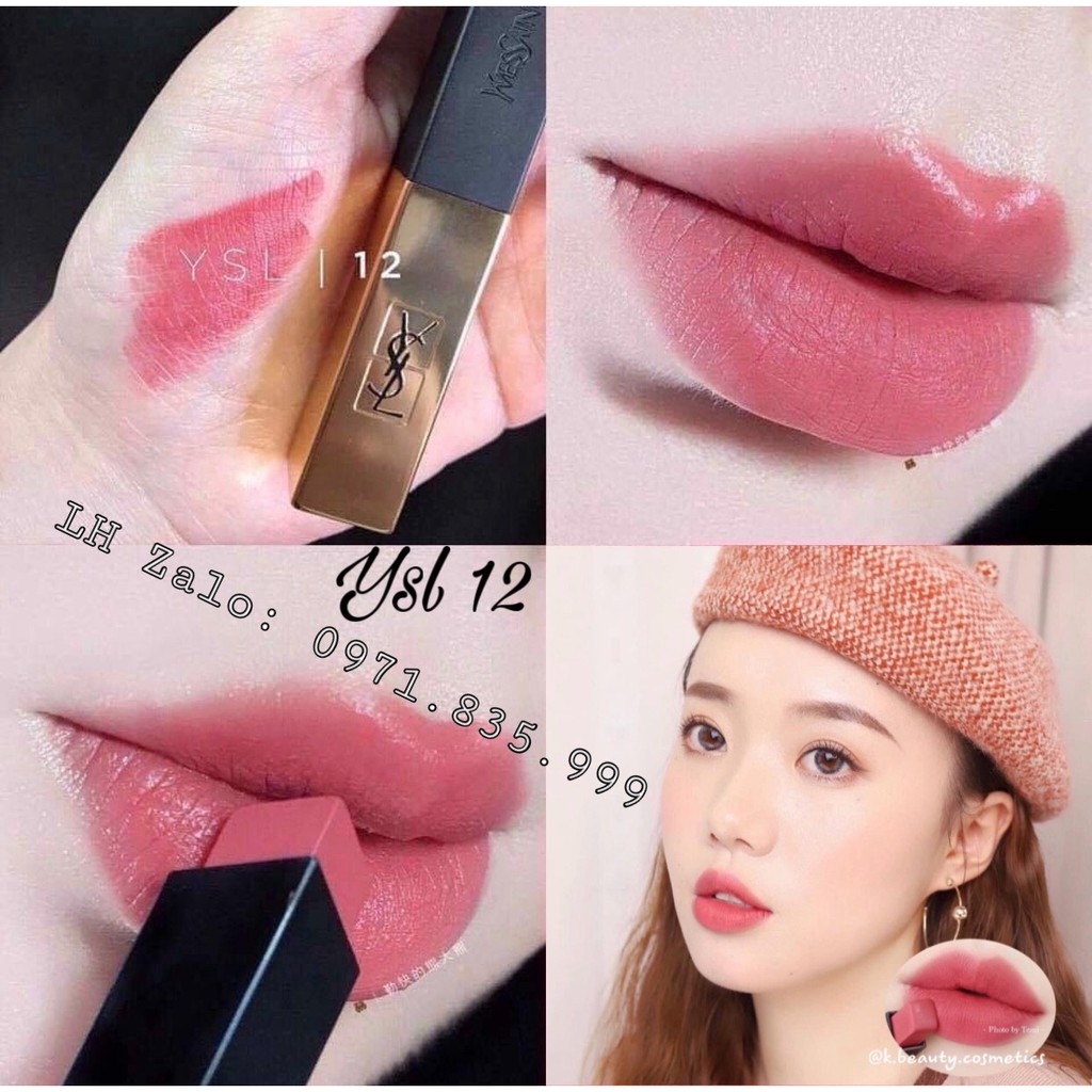 Son YSL 1966 Rouge Pur Couture The Slim_Son YSL Slim Velvet Hàng Chính Hãng