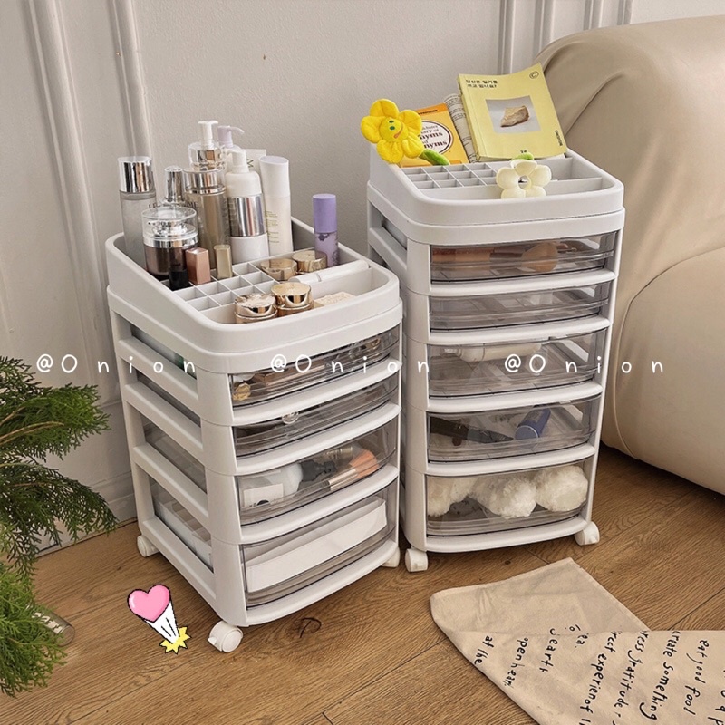 Tủ hộp kệ 7 tầng trong suốt có bánh xe kệ nhiều ngăn kéo tủ nhựa trong suốt decor phòng ngủ