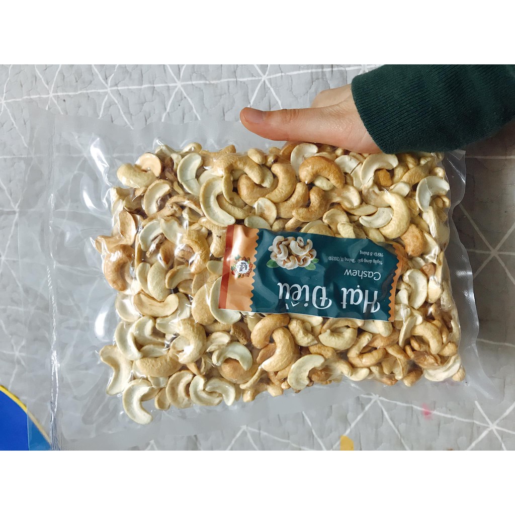 500g hạt điều tươi vỡ đôi làm sữa hạt size lớn