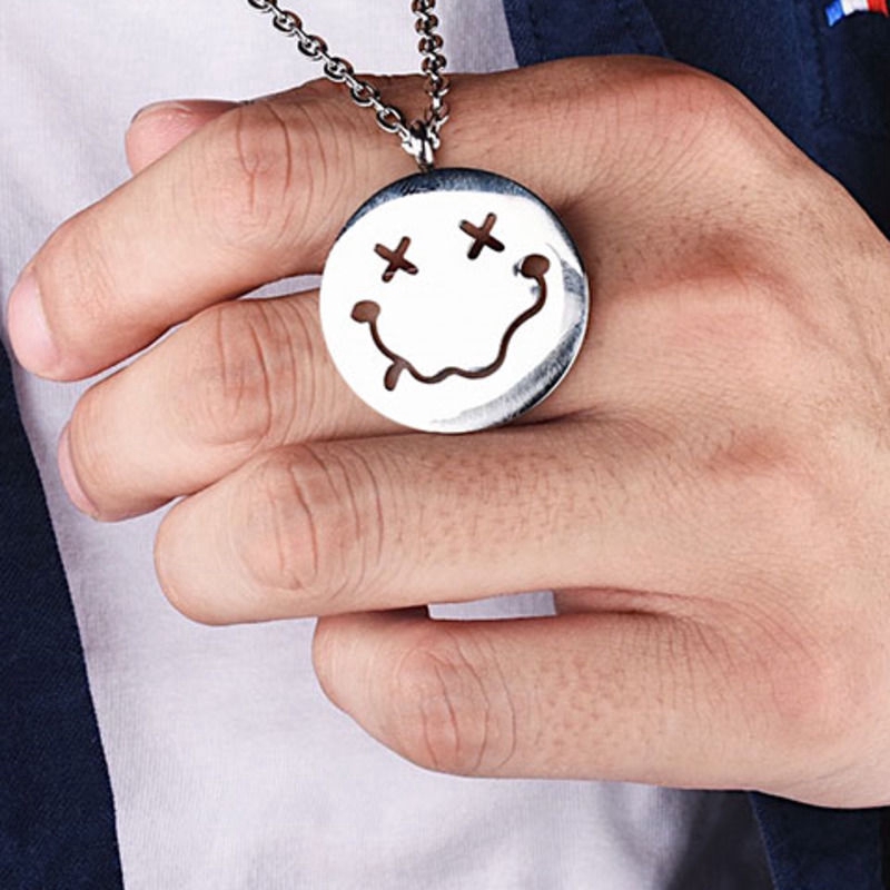 Dây chuyền mặt hình mặt cười phong cách hip hop vui nhộn cá tính