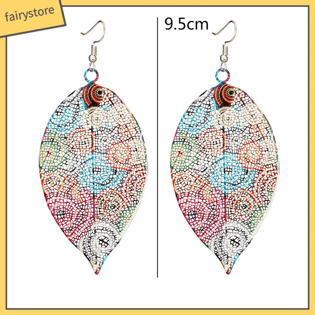 Khuyên Tai Hình Chiếc Lá Đính Đá Phong Cách Cổ Điển Thanh Lịch Dành Cho Nữ