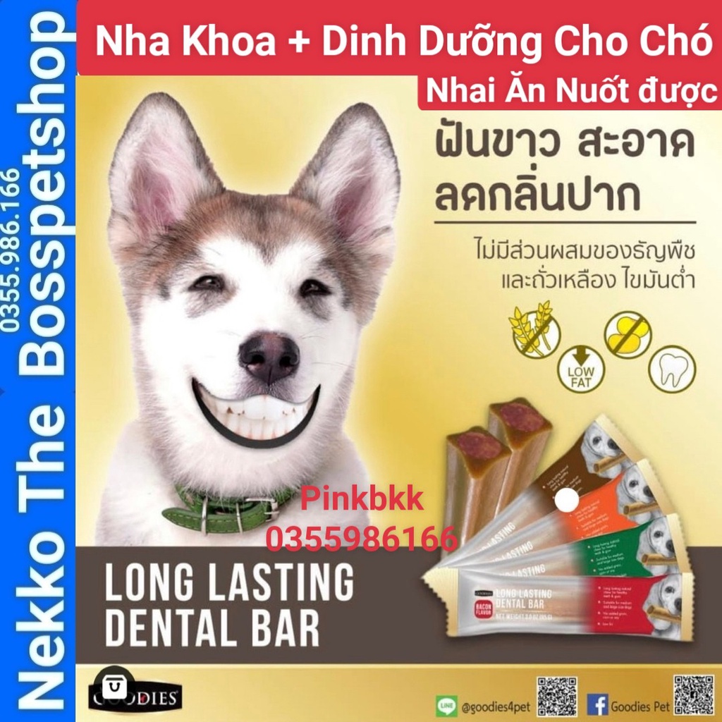 Thanh Dinh Dưỡng Nha Khoa Goodies Dental Bar 85g ⚡NỘI ĐỊA THÁI LAN⚡ sạch răng , chống hôi miệng , Nhai Ăn Nuốt Được