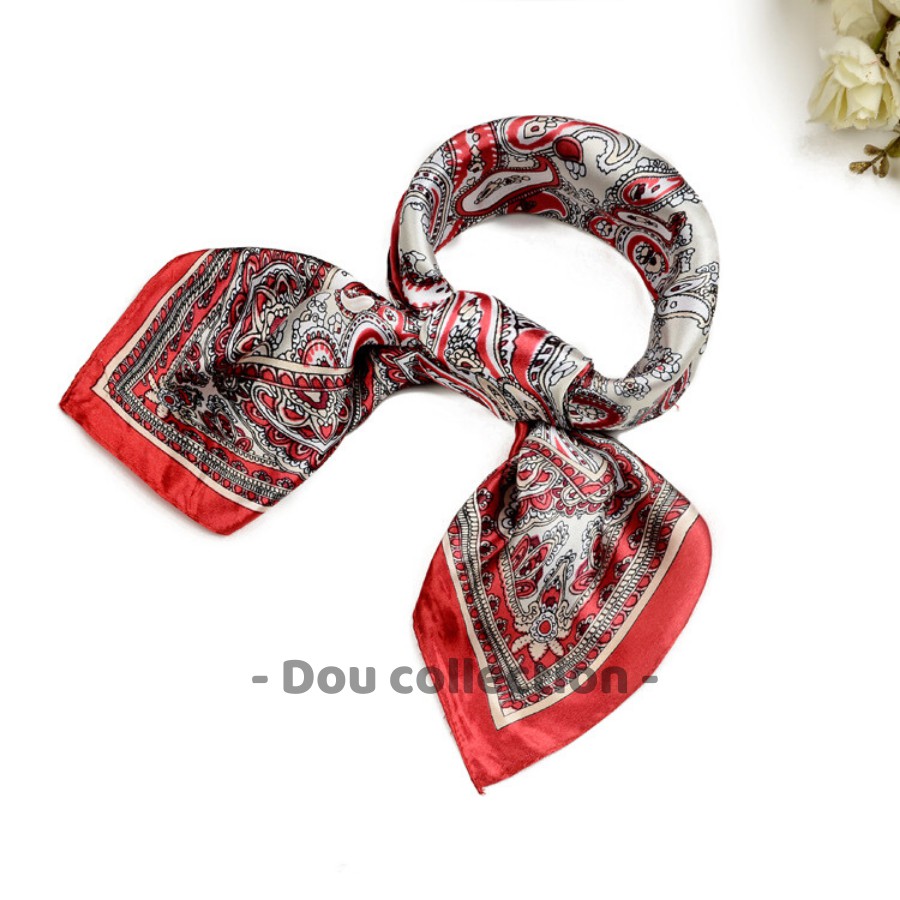 [NowShip2h] Khăn Bandana (Khăn Turban) Cao Cấp Họa Tiết Thổ Cẩm Chất Lụa Satin - 60x60cm - Mã B007