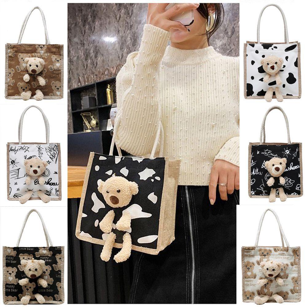 Túi vải Đa Năng Họa Tiết Gấu Dễ Thương