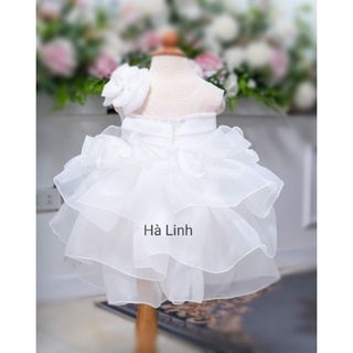 Đầm công chúa bé gái, váy tiểu thư 4 tầng màu trắng cho bé