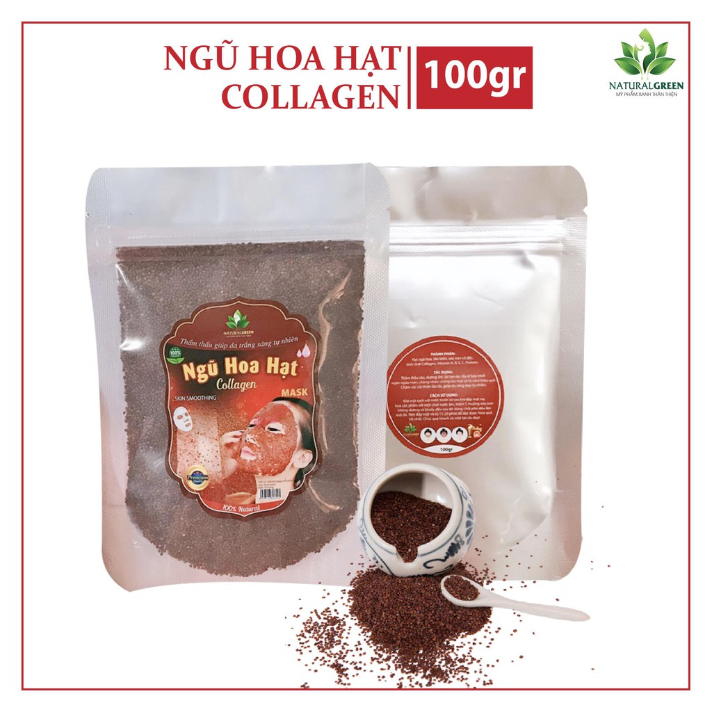 NGŨ HOA HẠT mặt nạ ngũ hoa hạt nguyên chất( loại bỏ mụn- cấp ẩm -kiềm dầu) mặt nạ ngũ hoa , mẫu mới nhập | Thế Giới Skin Care