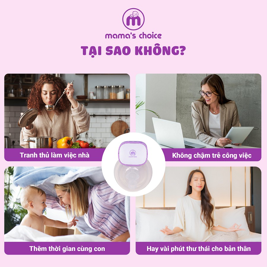 Máy hút sữa không dây Mama's Choice, pin sạc tiện lợi, giúp mẹ vắt sữa rảnh tay mọi lúc mọi nơi