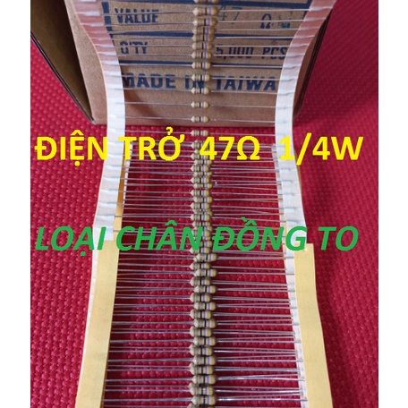 Điện Trở 47ôm 47R 47ohm 1/4W 5% Loại Chân To Bằng Đồng