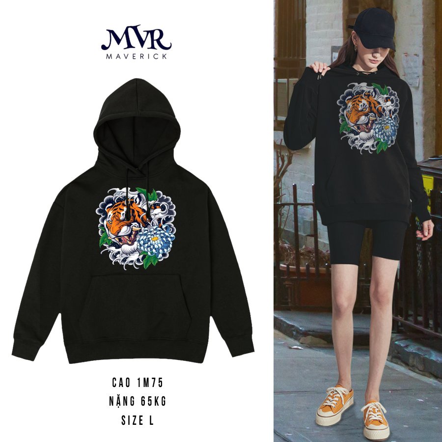 Áo Khoác Có Mũ Trogng Đầu Hình Cọp Tiger Tattoo Style 2022 Hoodie Unisex Nam Và Nữ Đủ Size BB1340