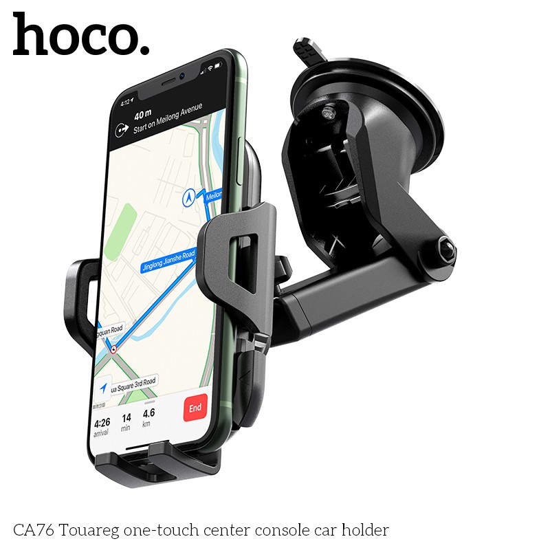 Giá đỡ điện thoại trên ôtô Hoco CA76, kẹp giữ trên Táp lô, kính chắn gió - Chính hãng