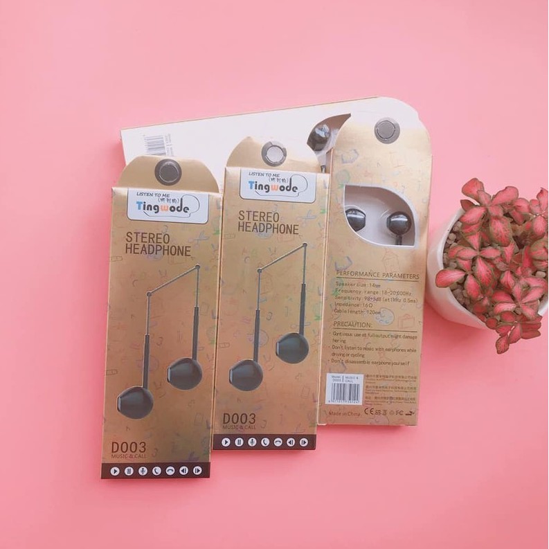 ⚡LỖI 1 ĐỔI 1⚡ Tai Nghe TINGWODE M5/M6/D003 ⚡CHÍNH HÃNG⚡ Tai nghe có dây Chất liệu cao cấp, dây bọc d