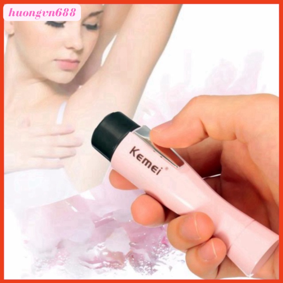 Máy cạo lông nách mini Kemei 1202 Pin sạc - máy cạo lông đa năng cạo sạch lông nách, lông tay, lông chân