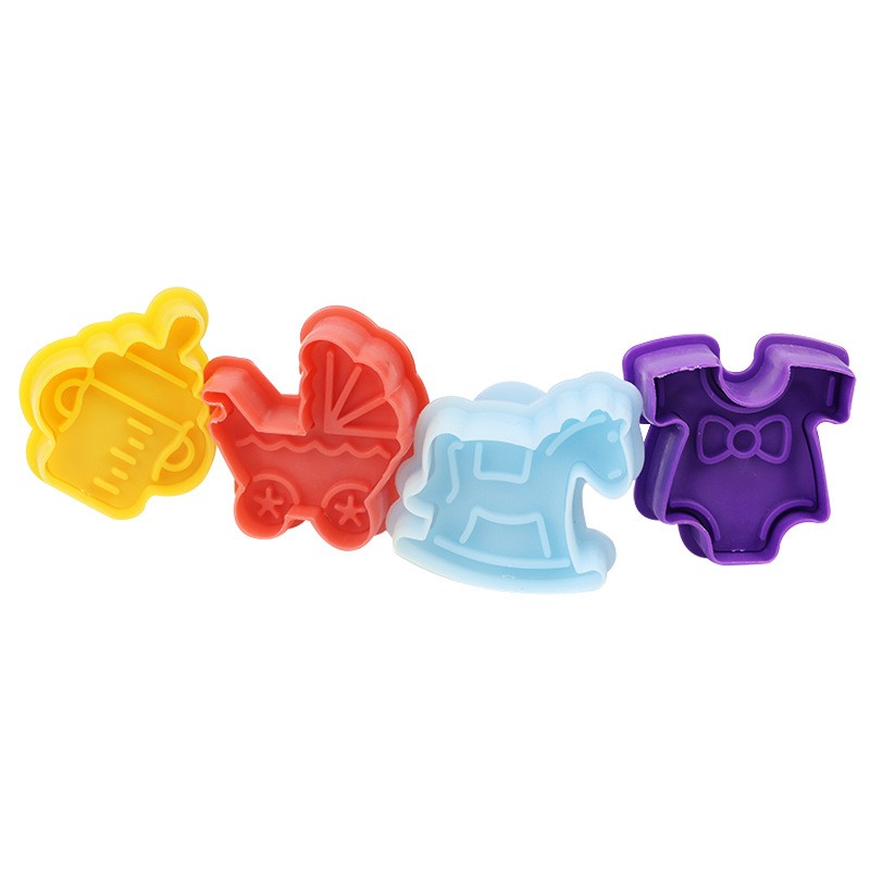 Set 4 Khuôn Cắt Tạo Hình Bình Sữa 3d Trang Trí Bánh