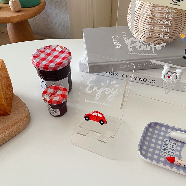 Giá Đỡ Điện Thoại/ Bảng Ghi Chú Bằng Acrylic Trong Suốt Để Bàn Tiện Dụng