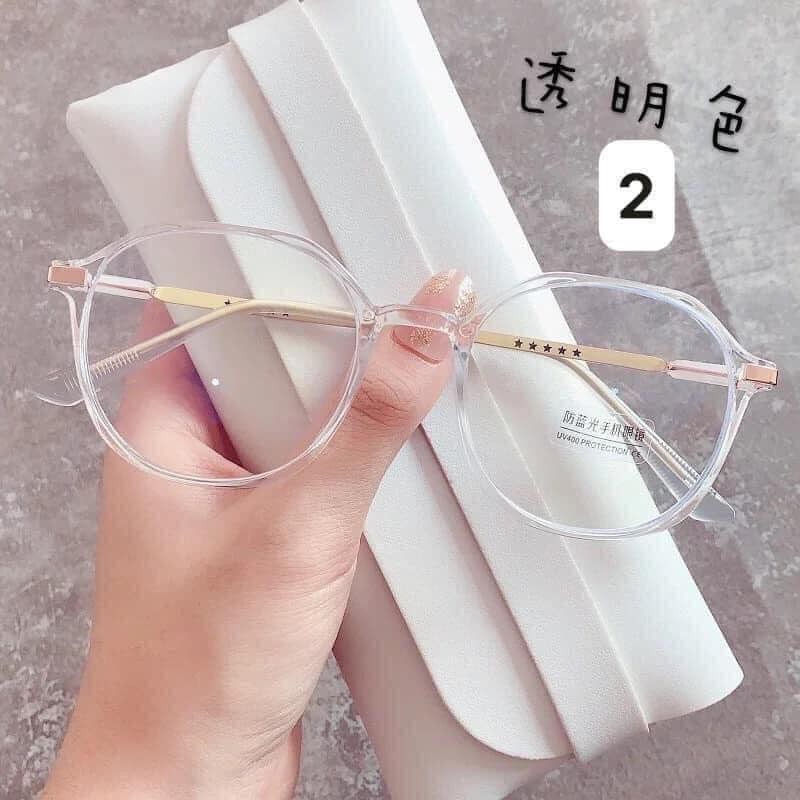 Kính giả cận nam nữ hottrend gọng tròn chống ánh sáng xanh phong cách Ulzzang mắt kính không độ đẹp
