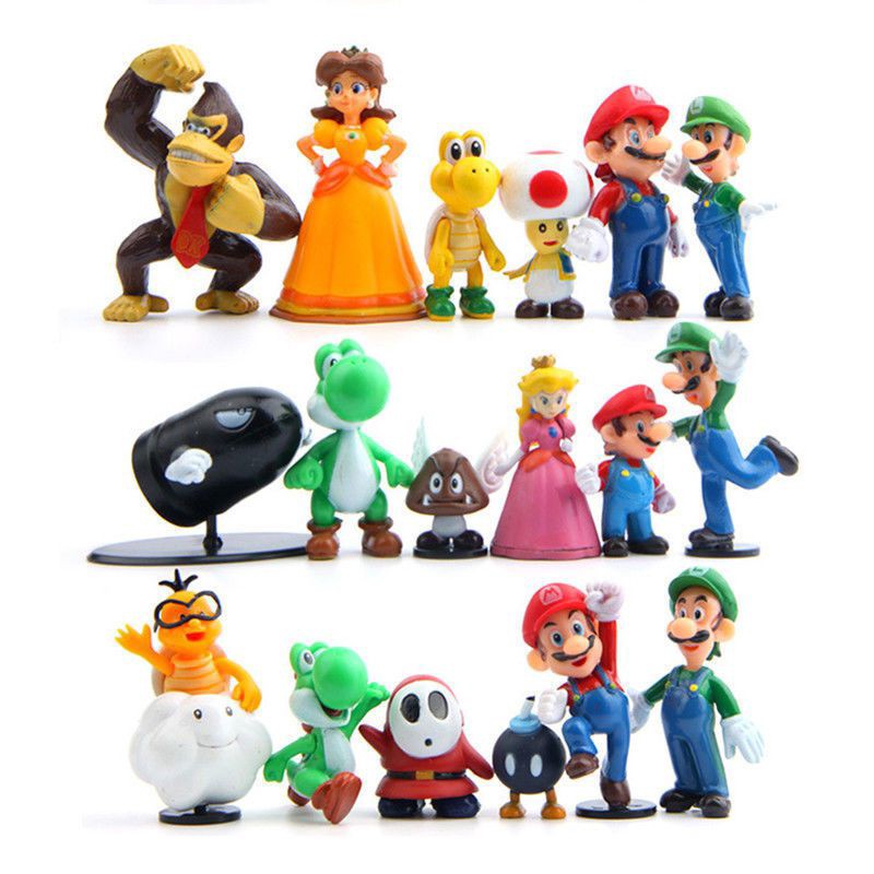 Bộ Sưu Tập Búp Bê Nhân Vật Super Mario 18 Cái
