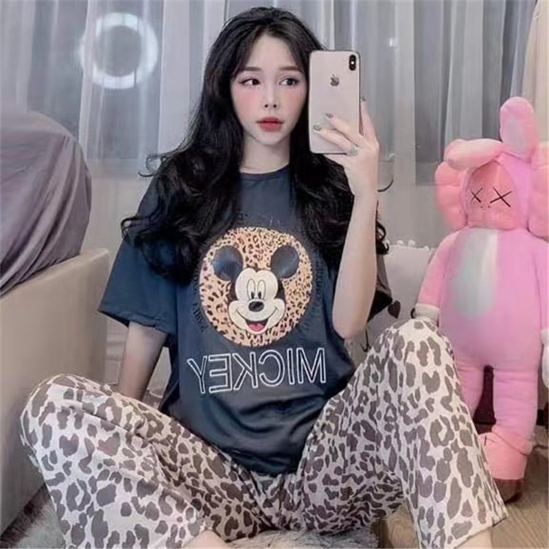 Đồ bộ bigsize nữ quần dài  TOZZO mặc ở nhà mùa hè cute dễ thương chất thun cotton phong cách hàn quốc BCD04