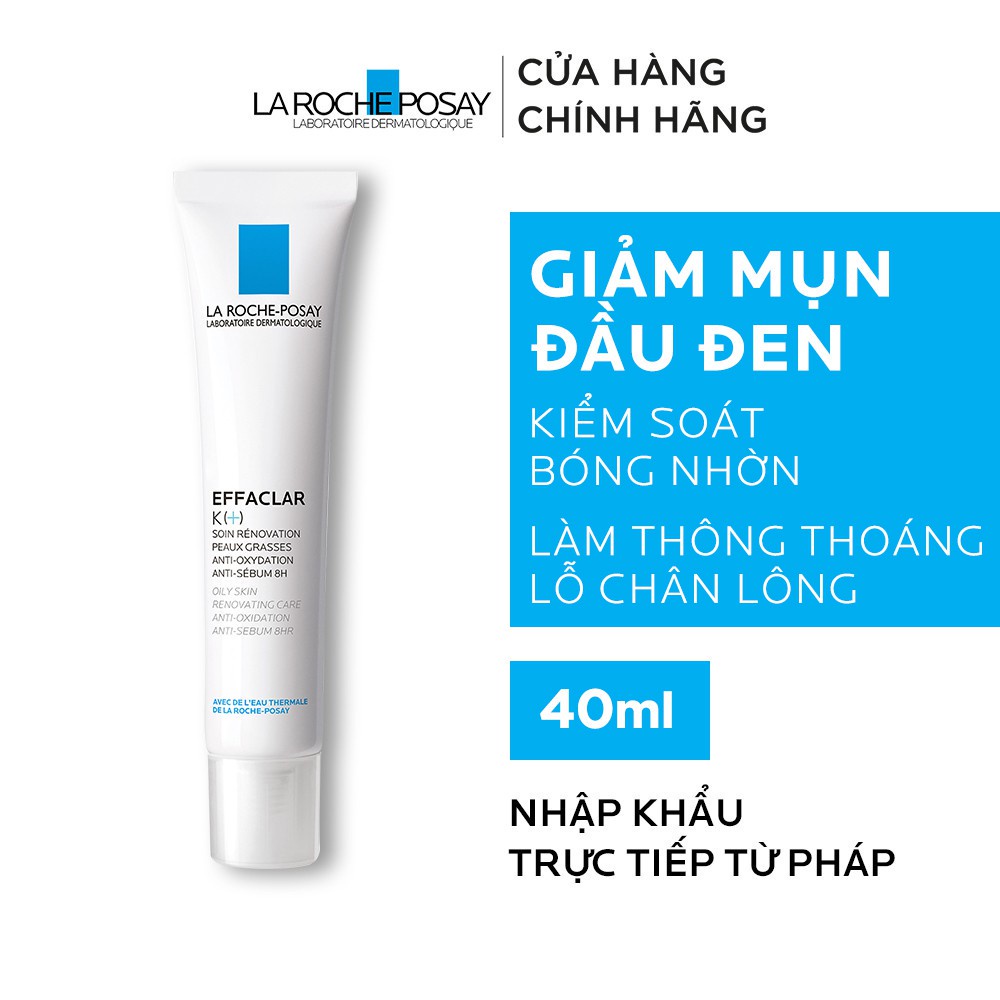 Kem dưỡng giúp cải thiện bề mặt da, giảm mụn đầu đen và giảm bóng nhờn La Roche Posay Effaclar K+ 40ml