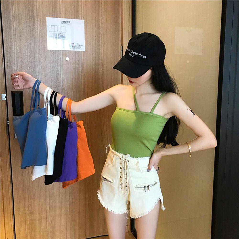 OCEANMAP Áo Lót Mềm Mại Thoáng Khí Hai Dây Màu Trơn Dành Cho Nữ