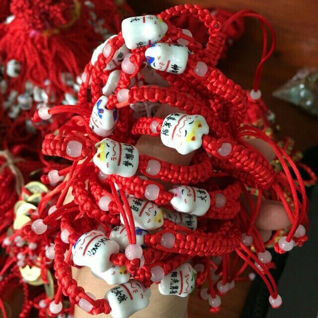 1 Mèo thần tài sứ để làm vòng tay, vòng chân handmade