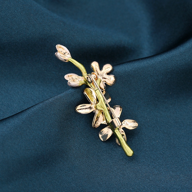 Ghim Cài Áo Hình Hoa Cúc Đính Ngọc Trai Phong Cách Vintage