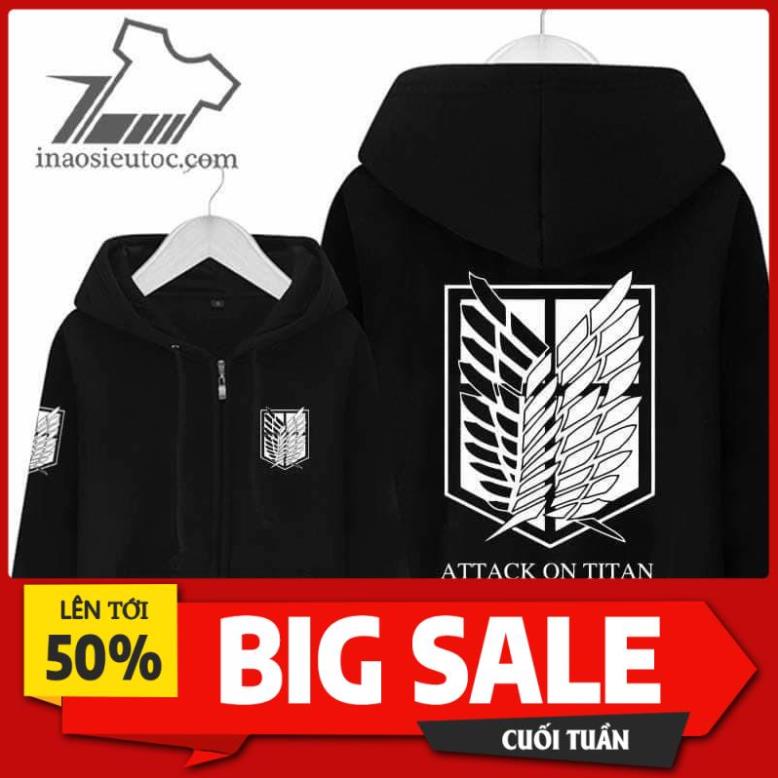 SALE 🔥BÁN CHẠY🔥 ÁO khoác áo hoodie Attack on Titan - BST áo ANime cực HOT khuyến mại khủng giá rẻ dẹp