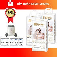 Bỉm quần Mijuku xuất Nhật M50/L50/XL50/XXL50 bịch 50 miếng