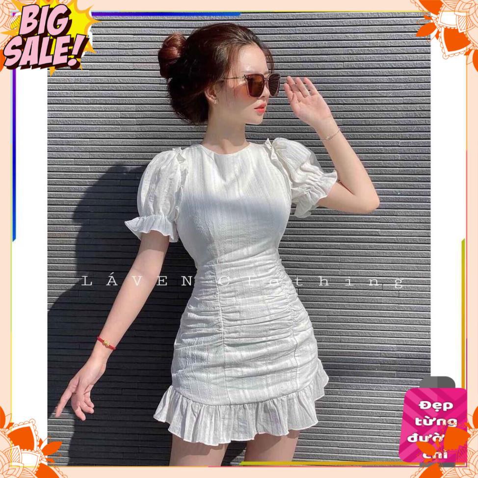 [HÀNG CAO CẤP] Đầm xòe bèo tay nhúng hở lưng kèm mút | BigBuy360 - bigbuy360.vn