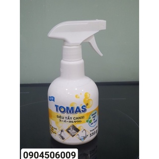 Siêu tẩy canxi-tomas 550g đánh bay mọi vết cặn canxi trên các bề mặt: vòi inox, vách kính, chậu rửa mặt…