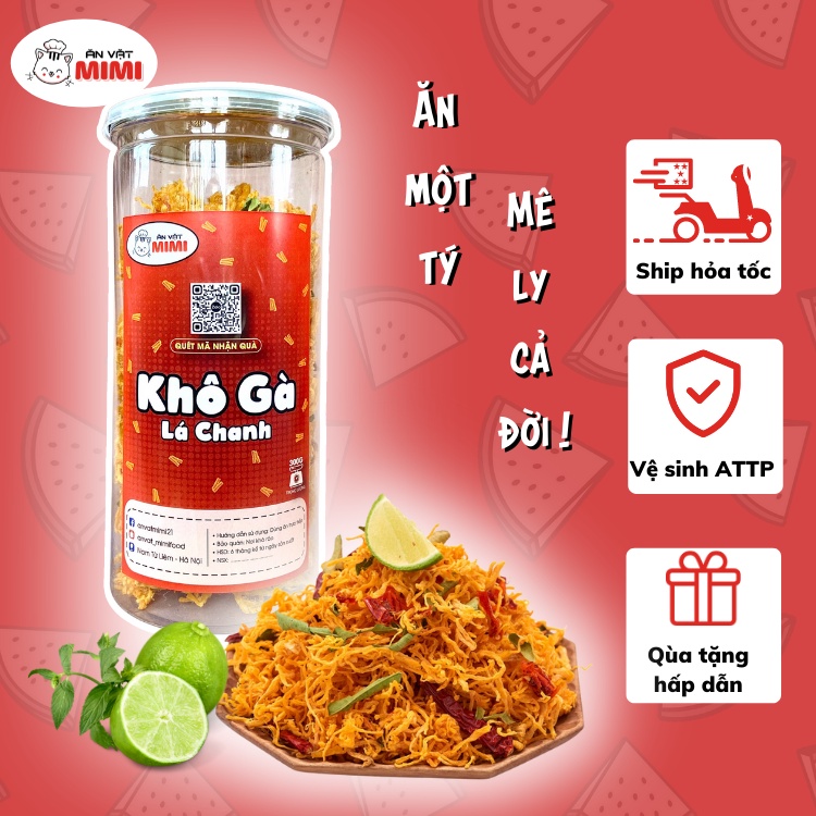 Khô gà lá chanh Mimi 300gr | Đồ ăn vặt Hà Nội