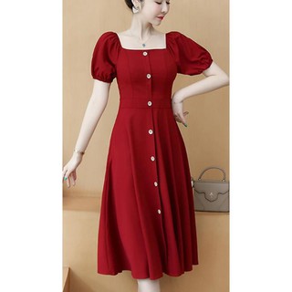 VÁY NỮ ĐẦM DÁNG XÒE | ĐẦM ĐỎ ĐÔ XINH YÊU | ĐẦM CÔNG SỞ