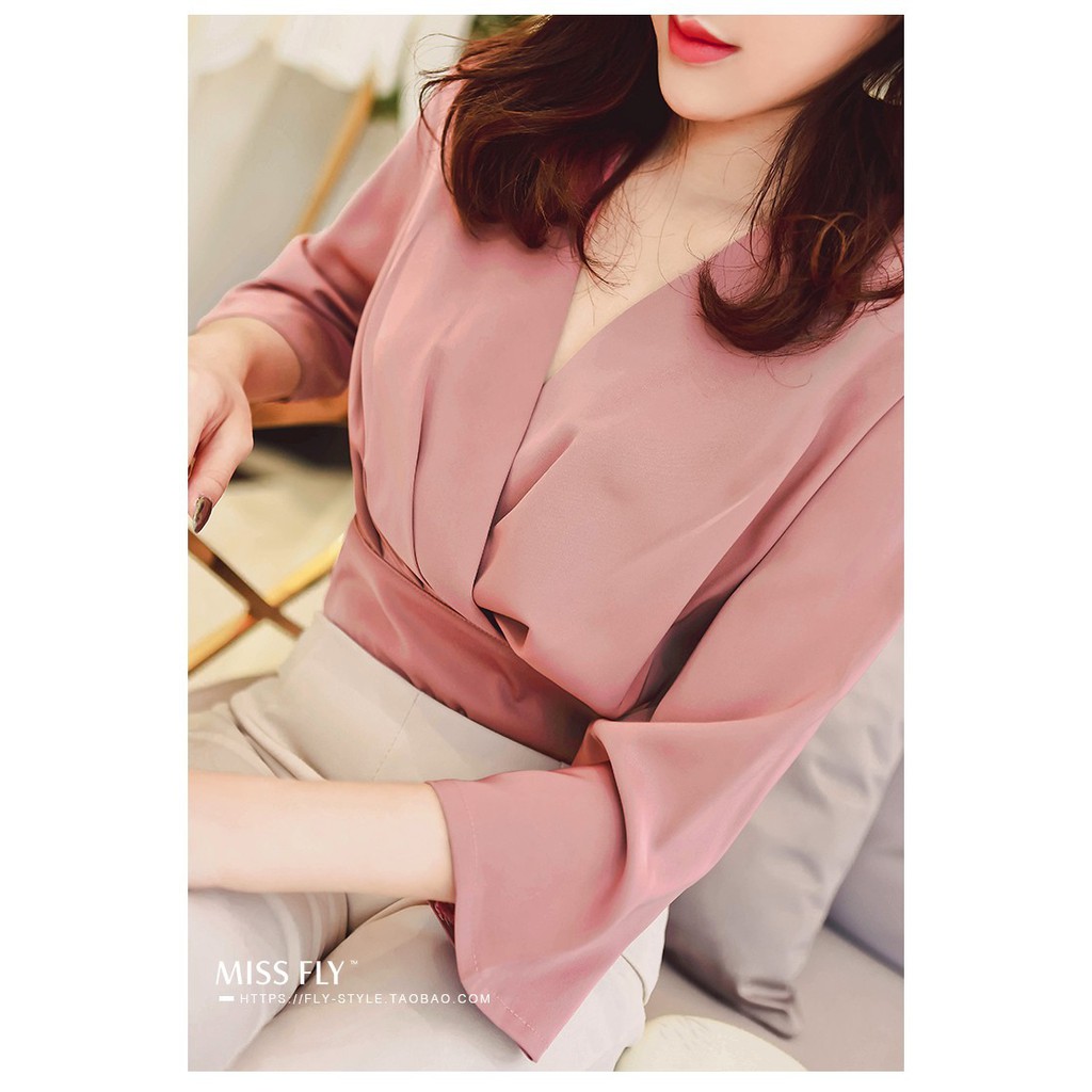 Áo sơ mi công sở ❣️FREESHIP❣️ Áo Kiểu Xếp Ly Bó Eovv - Hàng thiết kế chuẩn