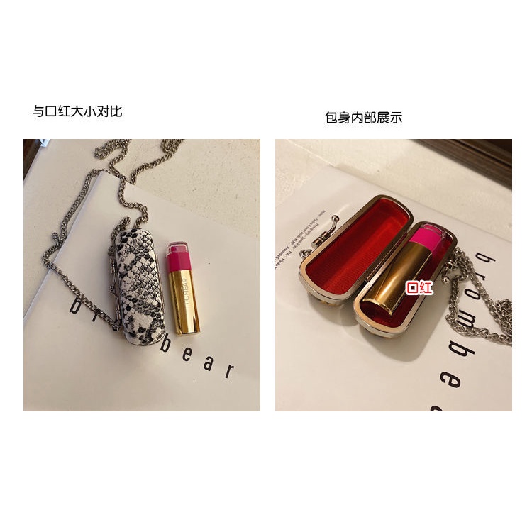 [Hàng mới về] Túi đựng son môi họa tiết da rắn thiết kế thời trang